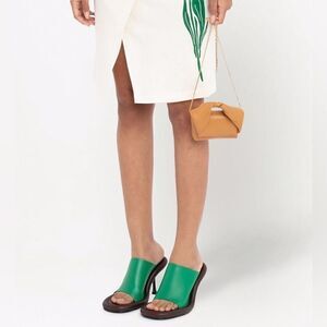 REVOLVE JW ANDERSON JW ANDERSON BUMPER-TUBE LEATHER MULES - GREEN